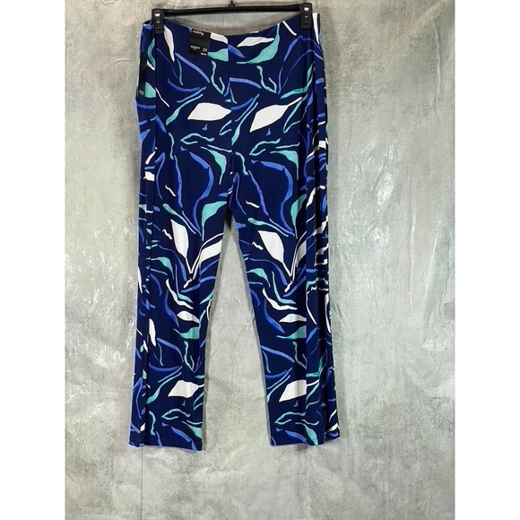 Alfani Women's Plus Size Navy Printed Wide-Leg Pull-On Pants SZ 3X - Picture 2 of 10